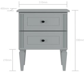 Elegantný nočný stolík Ines neutral grey