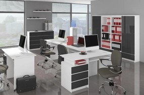 PC stolík Bronte (biela + lesk grafit). Akcia -19%. Vlastná spoľahlivá doprava až k Vám domov. 1128515