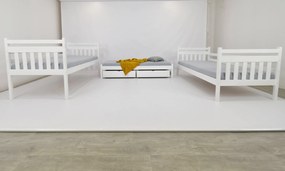 Wilsondo Poschodová posteľ s prístelkou Petra 5 - biela Rozmer: 180x80