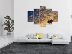 Obraz - Palmy medzi mrakmi (150x105 cm)