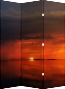 Paraván - Západ slnka s plachetnicou (126x170 cm)