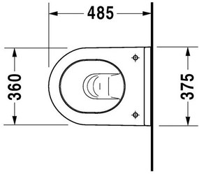 DURAVIT Starck 3 závesné WC Compact s hlbokým splachovaním, 360 mm x 485 mm, s povrchom WonderGliss, 22270900001