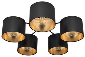 Luster prisadený ALBA 5xE27/15W/230V čierna/zlatá