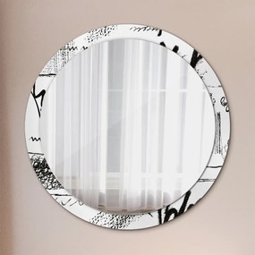Okrúhle ozdobné zrkadlo Graffiti fi 100 cm