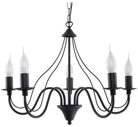 Luster na reťazi MINERWA 5 5xE14/40W/230V čierna