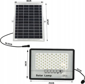 BERGE Solárne LED svietidlo DAKAR - 50W - PIR