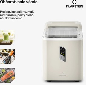 Klarstein Albaron, výrobník ľadu, tvar náboja, 12 kg/24 h, nádrž 1,5 l, displej