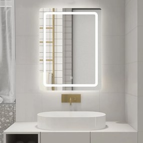 Aqualine Aqualine, SALICA zrkadlo s LED osvetlením 60x80cm, dotykový senzor, stmievateľné, SC080