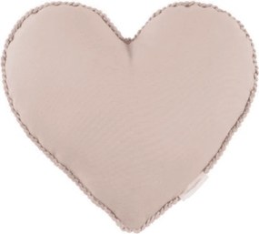 Mini Boho vankúš srdca s bublinkami púdrovo ružová 38 cm