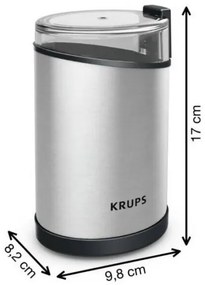 Krups - Elektrický mlynček na kávu 85g FAST-TOUCH 200W/230V chróm