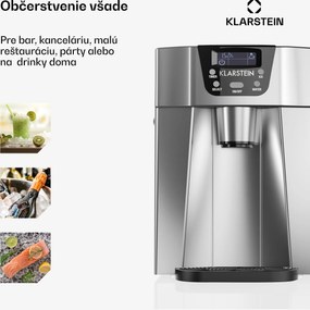 Klarstein Ice Volcano 2 GS, výrobník ľadu, 13 kg/24 h, zariadenie na výrobu ľadu, LED, strieborný
