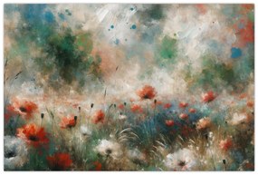 Obraz – Abstrakcia poľa s makmi (90x60 cm)