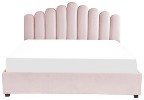 Zamatová posteľ s úložným priestorom 180 x 200 cm ružová VINCENNES Beliani