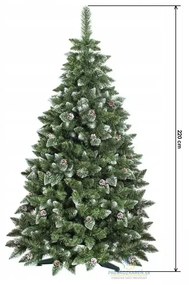 Umelý vianočný stromček borovica strieborná šiška ECONOMIC | 220 cm
