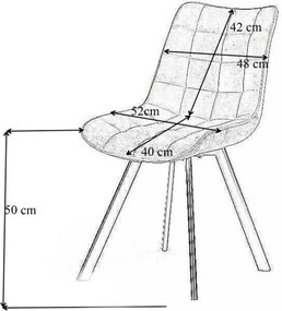 LuxuryForm DESIGN Stolička ORLEN VELUR - vínová - SET 4 ks