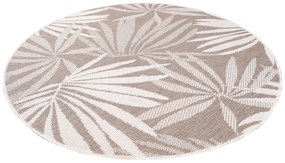 Dekorstudio Obojstranný okrúhly koberec na terasu DuoRug 5771 - béžový Priemer koberca: 120cm