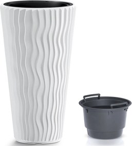 Plastový kvetináč DPSP350 34,9 cm - biela