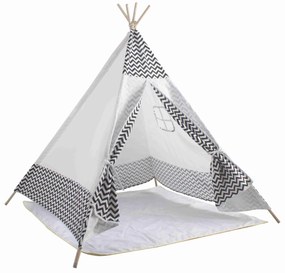 Detský indiánsky stan Teepee ZigZag Aga4Kids MR7006 - biely