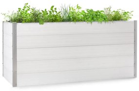 Blumfeldt Nova Grow, záhradný záhon, 195 x 91 x 100 cm, WPC, drevený vzhľad, biely