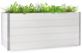 Nova Grow, záhradný záhon, 195 x 91 x 100 cm, WPC, drevený vzhľad, biely