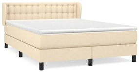 Posteľný rám boxspring s matracom krémový 140x200 cm látka