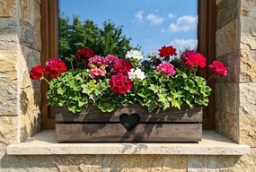 AMADEA Drevený obal s hrantíkom so srdcom tmavý, 62x21,5x17cm Český výrobok