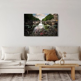 Obraz bicykla v meste (90x60 cm)