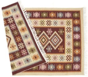 Obojstranný koberec / behúň Kilim bordový 2