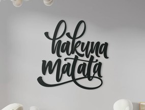 drevko Nápis na stenu Hakuna matata Rozmer obrazu: 40,5 x 41,5 cm, Farba dekorácie: Čierna