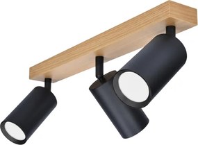 Brilagi - Bodové svietidlo SELE 3xGU10/30W/230V čierna/dubový dekor