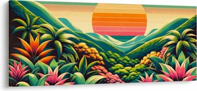 Obraz - Pestrofarebný západ slnka (120x50 cm)