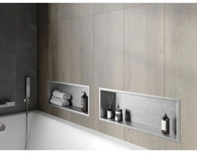 Mexen X-Wall-R, polička na zapustenie na obklad s golierom 60 x 20 cm, oceľová, 1910602010