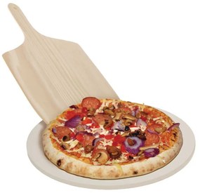 Doska na krájanie pizze Duo, keramický kameň + drevo, (FI) 33 cm + 49x36 cm