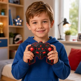 LEAN Toys Diaľkovo ovládané pretekárske auto RC, otočenie o 360°, pohon 4WD, svetlá, dym, mierka 1:10