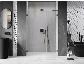 Mexen Lunar-B, L výklopné ľavé sprchové dvere 110 cm, 8mm číre sklo, brúsený grafit profil, 832SL-110-050-66-00-L