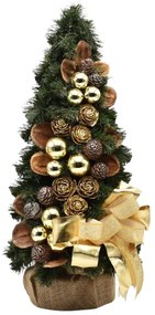 Malý vianočný stromček ozdobený zlatý 50cm
