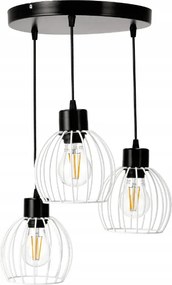 BERGE Okrúhle závesné svietidlo - 3xE27 - DRUCIAN WHITE sféra