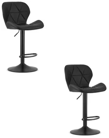 Set dvoch barových stoličiek WEST ekokoža / čierne (čierna noha) 2 ks