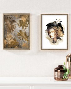 Obraz Golden Leaves 30x40cm gold
