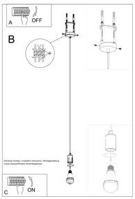 Závesné svietidlo Edison, čierne telo svietidla, výber z 10 farieb kábla