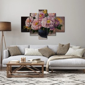 Obraz - Olejomaľba, Kvety vo váze (150x105 cm)