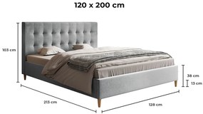 PROXIMA.store - Škandinávska čalúnená posteľ ROSE ROZMER: 180 x 200 cm, FARBA NÔH: biela