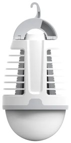 LED Prenosná nabíhacia lampa s lapačom hmyzu LED/5W/1800 mAh IPX4 biela/šedá