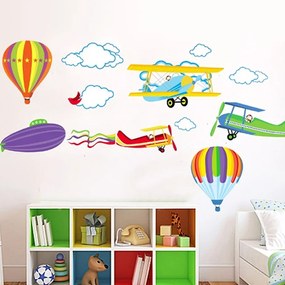 Veselá Stena Samolepka na stenu na stenu Lietajúce balóny a lietadlá