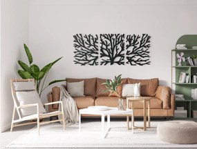 drevko 3-dielny obraz na stenu Strom Rozmer obrazu: 26,5 x 65 cm, Farba dekorácie: Čierna