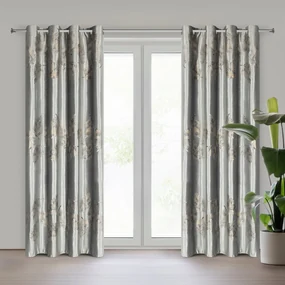 ZATEMŇOVACÍ ZÁVES NA KRÚŽKOCH IDALIA 140X250 CM LISTY