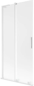 Mexen Velar L, 2-krídlová posuvná vaňová zástena 90 x 150 cm, 8mm sklo námraza, biela matná, 896-090-003-31-20