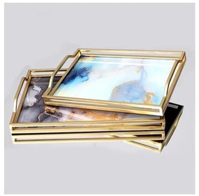 Eurolamp SADA 2x Dekoračný podnos 40x30/35x25 cm zlatá EU0473