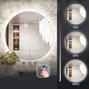 Rea Rea, LED okrúhle zrkadlo 60cm, zadné podsvietenie, HZJ060, HOM-02826