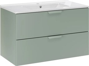 Závesná skrinka Aster Lava so zápustným umývadlom 80 cm zelená/biela